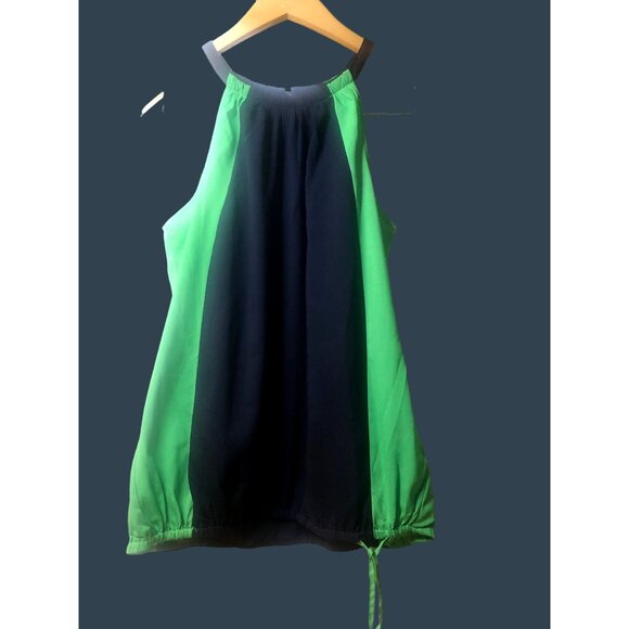 NEW YORK & CO.-WOMENS BLUE/ GREEN LIGHT WEIGHT HALTER TOP SIZE MEDIUM - Picture 1 of 6